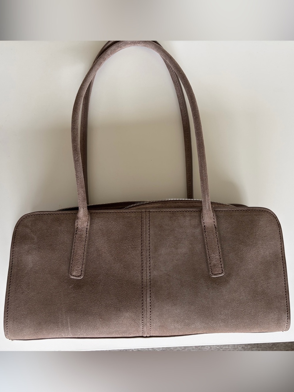 Bea Suede Shoulder Bag- East West Suede Shoulder Bag- Women Bags